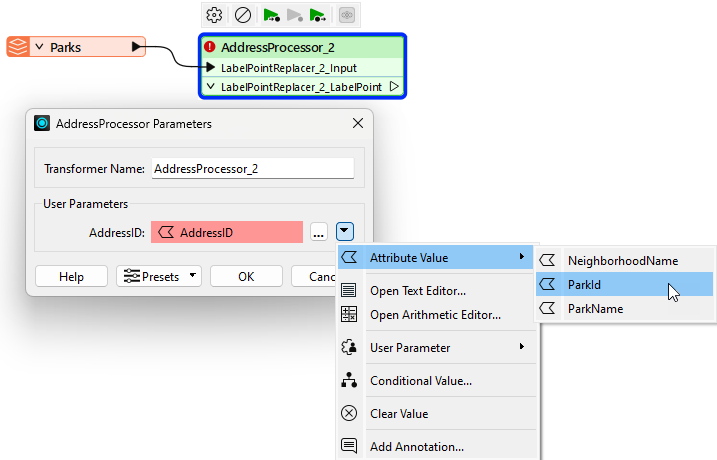Changing the attribute supplying a value to AddressID